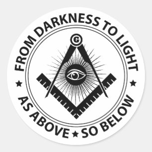 Freemasonry emblem classic round sticker