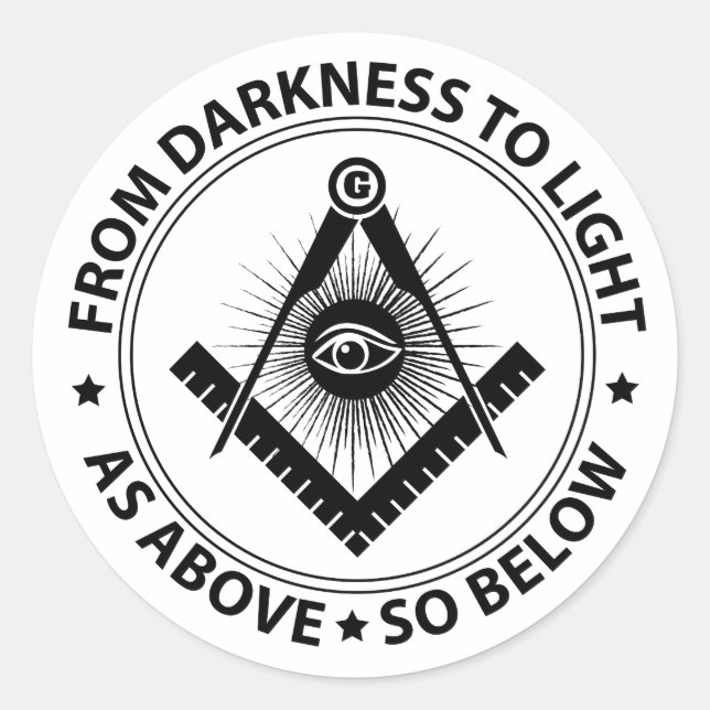 Freemasonry emblem classic round sticker (Front)