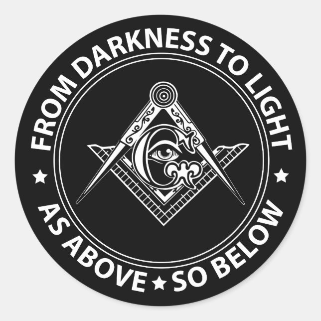 Freemasonry emblem classic round sticker (Front)