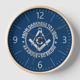 Freemasonry emblem clock