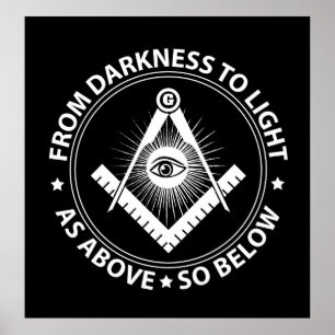 Freemasonry emblem poster