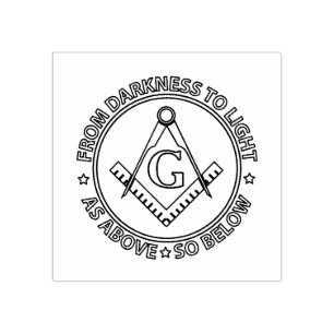 Freemasonry emblem rubber stamp