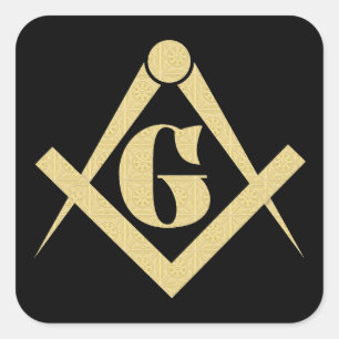 Freemasonry emblem square sticker