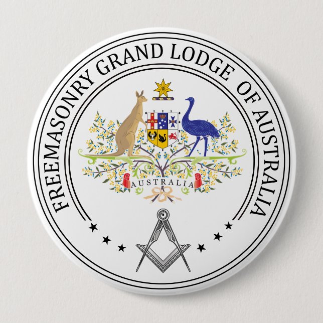 Freemasonry lodge of Australia 4 Inch Round Button (Front)