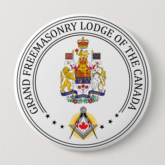 Freemasonry lodge of Canada 4 Inch Round Button (Front)