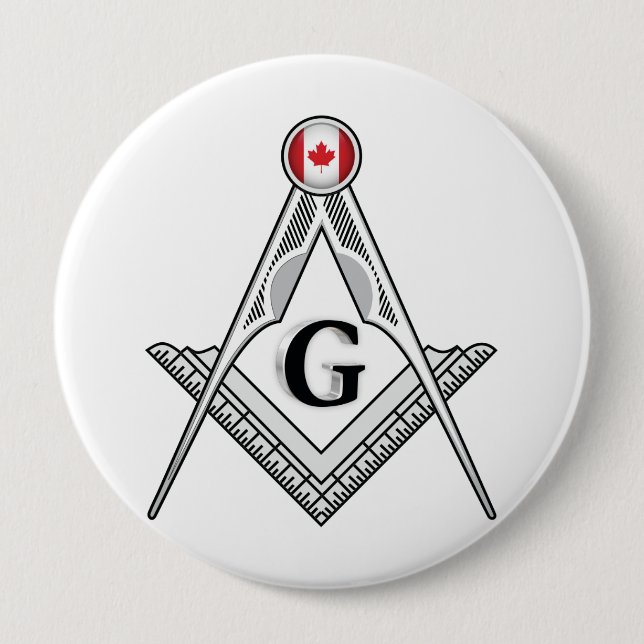 Freemasonry lodge of Canada 4 Inch Round Button (Front)