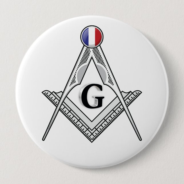 Freemasonry lodge of France 4 Inch Round Button (Front)