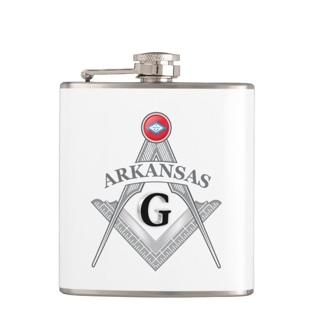 Freemasonry lodge of the state of Arkansas Hip Flask (Front)