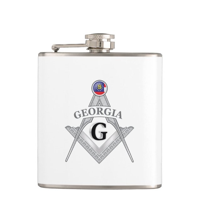 Freemasonry lodge of the state of Georgia Hip Flask (Front)