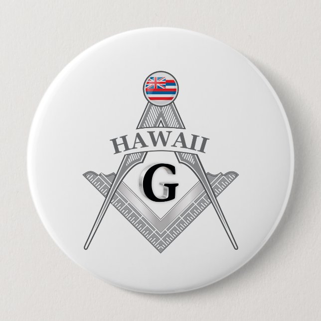 Freemasonry lodge of the state of Hawaii 4 Inch Round Button (Front)