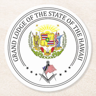 Freemasonry lodge of the state of Hawaii Round Paper Coaster
