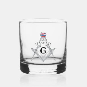 Freemasonry lodge of the state of Hawaii Whiskey Glass