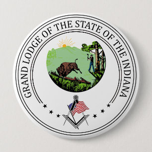 Freemasonry lodge of the state of Indiana 4 Inch Round Button