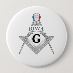Freemasonry lodge of the state of Iowa 4 Inch Round Button
