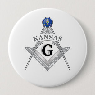 Freemasonry lodge of the state of Kansas 4 Inch Round Button