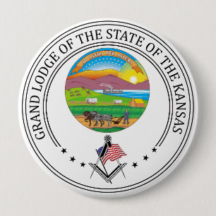 Freemasonry lodge of the state of Kansas 4 Inch Round Button