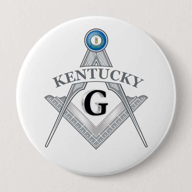 Freemasonry lodge of the state of Kentucky 4 Inch Round Button (Front)
