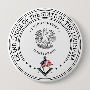 Freemasonry lodge of the state of Louisiana 4 Inch Round Button