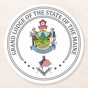Freemasonry lodge of the state of Maine Round Paper Coaster
