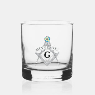 Freemasonry lodge of the state of Minnesota Whiskey Glass