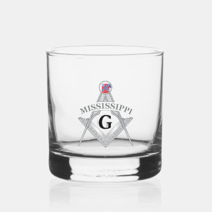 Freemasonry lodge of the state of Mississippi Whiskey Glass
