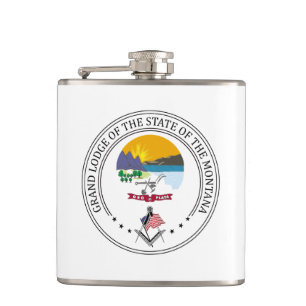 Freemasonry lodge of the state of Montana Hip Flask