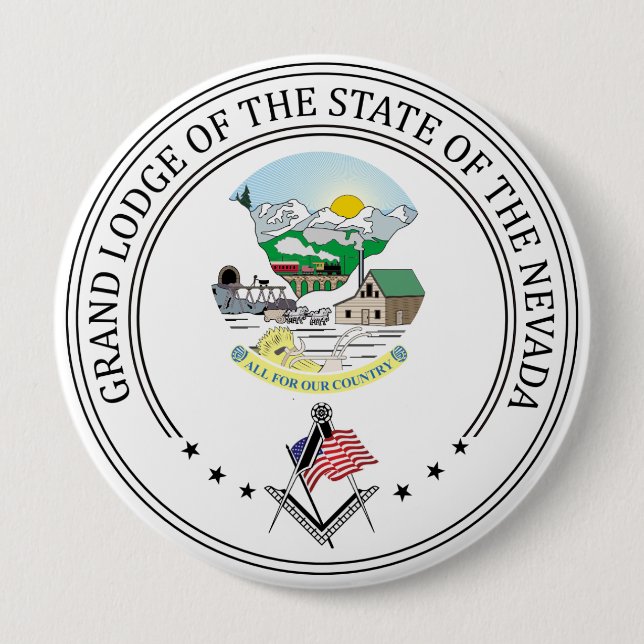 Freemasonry lodge of the state of Nevada 4 Inch Round Button (Front)