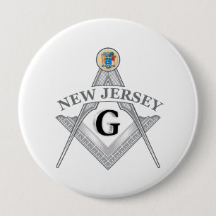 Freemasonry lodge of the state of New Jersey 4 Inch Round Button