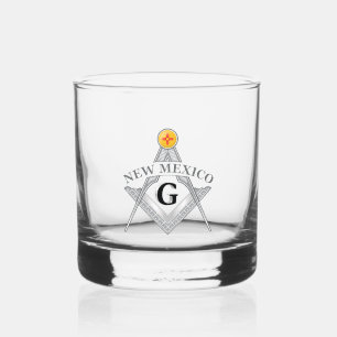 Freemasonry lodge of the state of New Mexico Whiskey Glass