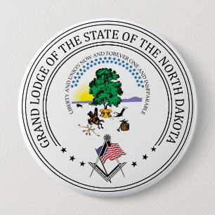 Freemasonry lodge of the state of North Dakota 4 Inch Round Button
