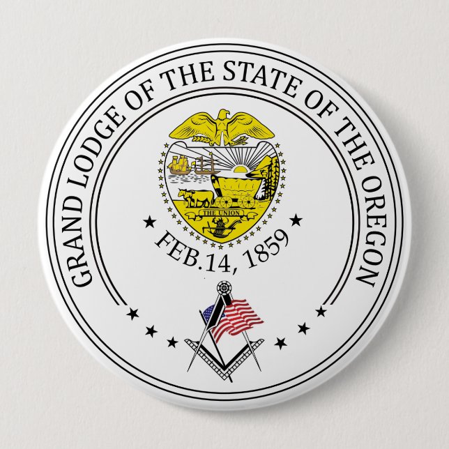 Freemasonry lodge of the state of Oregon 4 Inch Round Button (Front)
