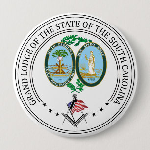 Freemasonry lodge of the state of South Carolina 4 Inch Round Button