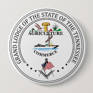 Freemasonry lodge of the state of Tennessee 4 Inch Round Button