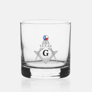 Freemasonry lodge of the state of Texas Whiskey Glass