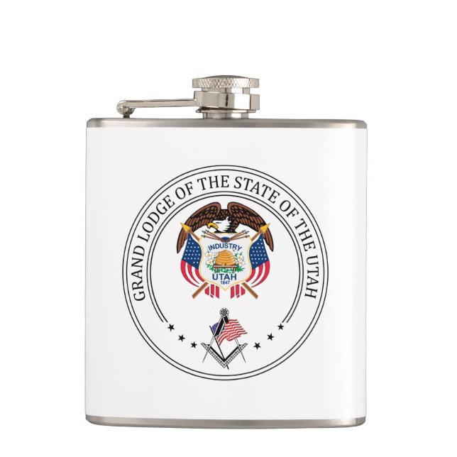Freemasonry lodge of the state of Utah Hip Flask (Front)