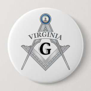 Freemasonry lodge of the state of Virginia 4 Inch Round Button