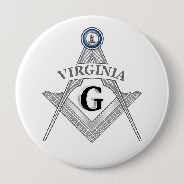 Freemasonry lodge of the state of Virginia 4 Inch Round Button (Front)