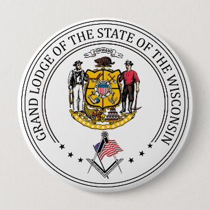 Freemasonry lodge of the state of Wisconsin 4 Inch Round Button