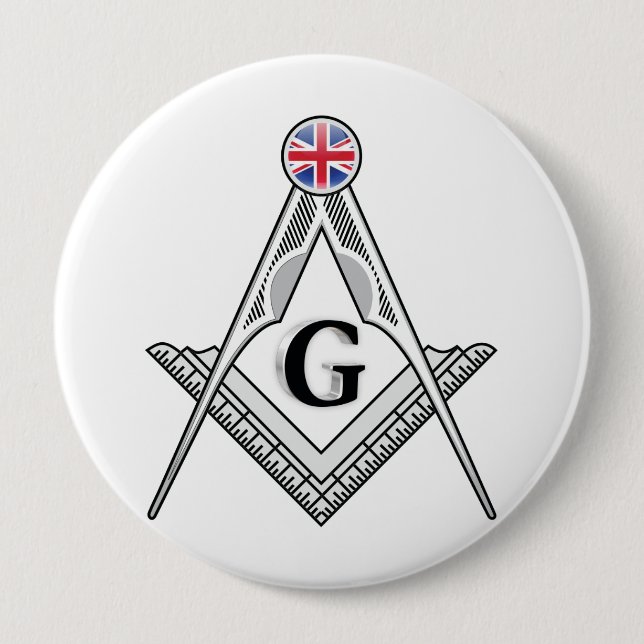 Freemasonry lodge of United Kingdom 4 Inch Round Button (Front)