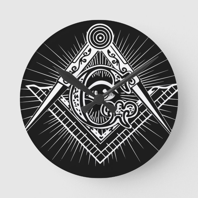 Freemasonry-Masonic-Masonry Round Clock (Front)