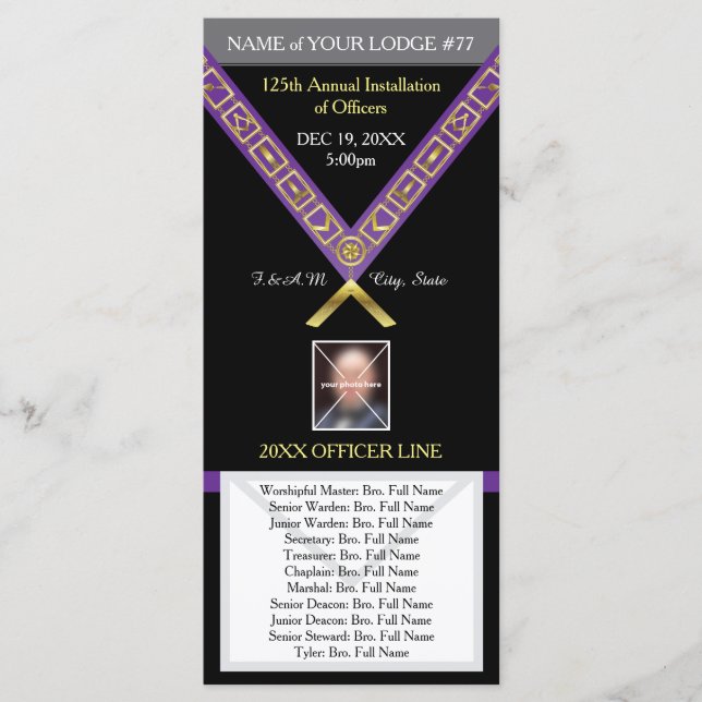 Freemasonry Program Guide - Installation Template (Front)