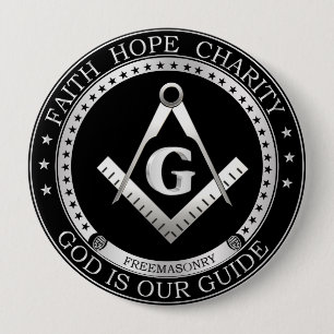 Freemasonry seal 4 inch round button