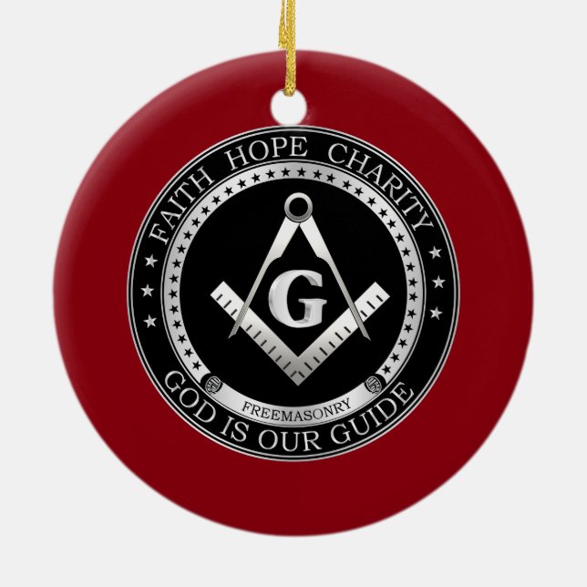 Freemasonry seal ceramic ornament (Back)