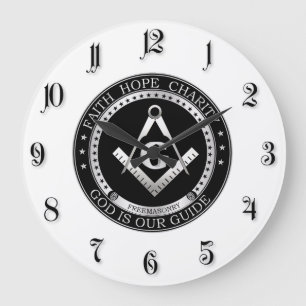 Freemasonry seal large clock