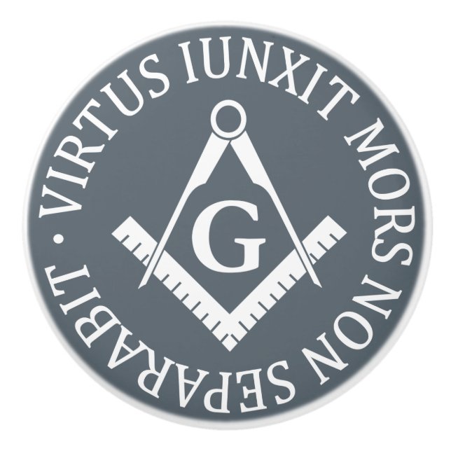 Freemasonry sign ceramic knob (Front)