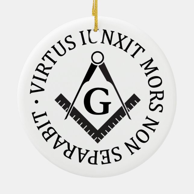 Freemasonry sign ceramic ornament (Back)