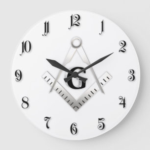 Freemasonry sign large clock