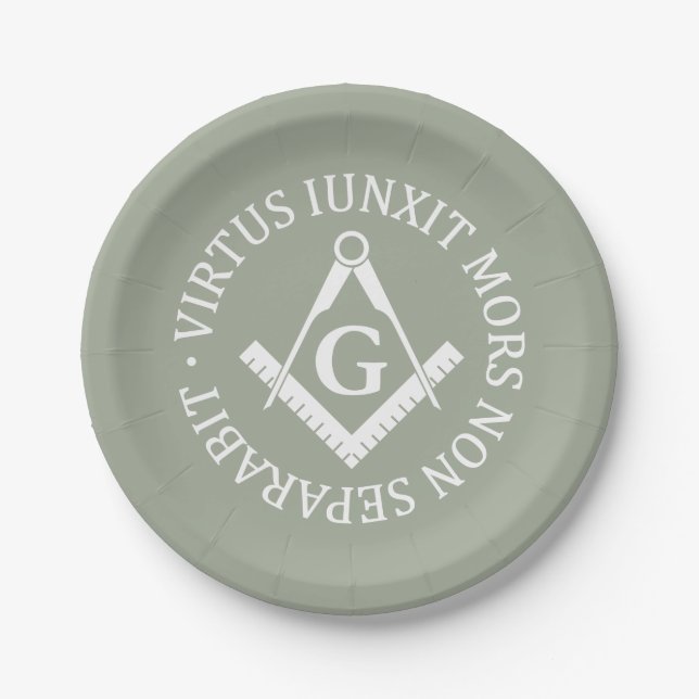 Freemasonry sign paper plate (Front)