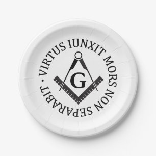 Freemasonry sign paper plate