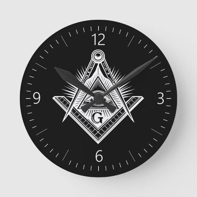 Freemasonry sign round clock (Front)